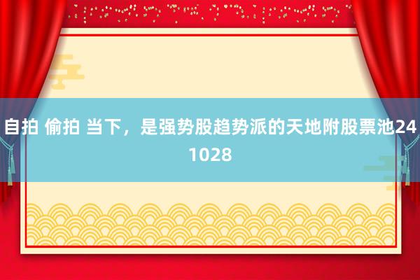 自拍 偷拍 当下，是强势股趋势派的天地附股票池241028