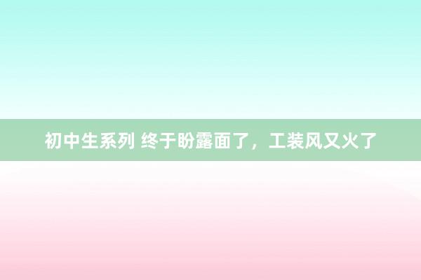 初中生系列 终于盼露面了，工装风又火了