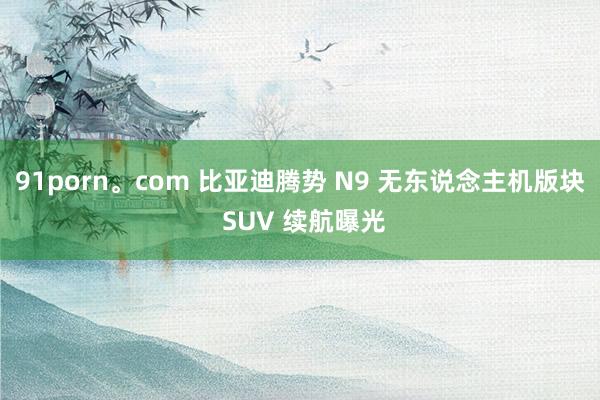 91porn。com 比亚迪腾势 N9 无东说念主机版块 SUV 续航曝光
