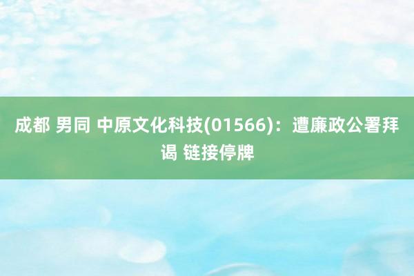 成都 男同 中原文化科技(01566)：遭廉政公署拜谒 链接停牌