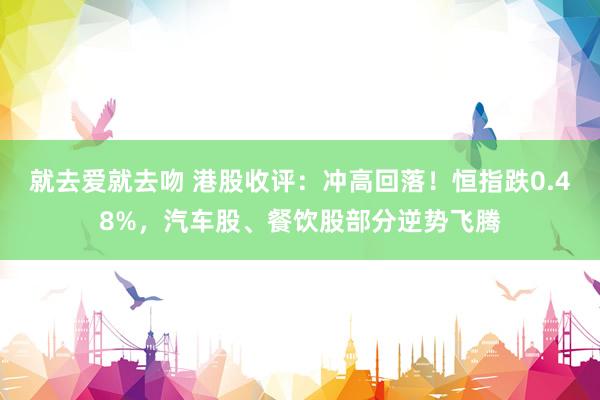 就去爱就去吻 港股收评：冲高回落！恒指跌0.48%，汽车股、餐饮股部分逆势飞腾