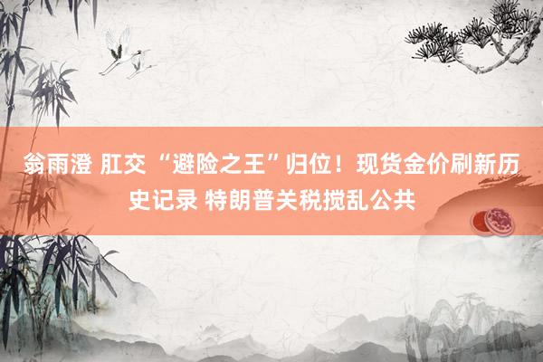 翁雨澄 肛交 “避险之王”归位！现货金价刷新历史记录 特朗普关税搅乱公共